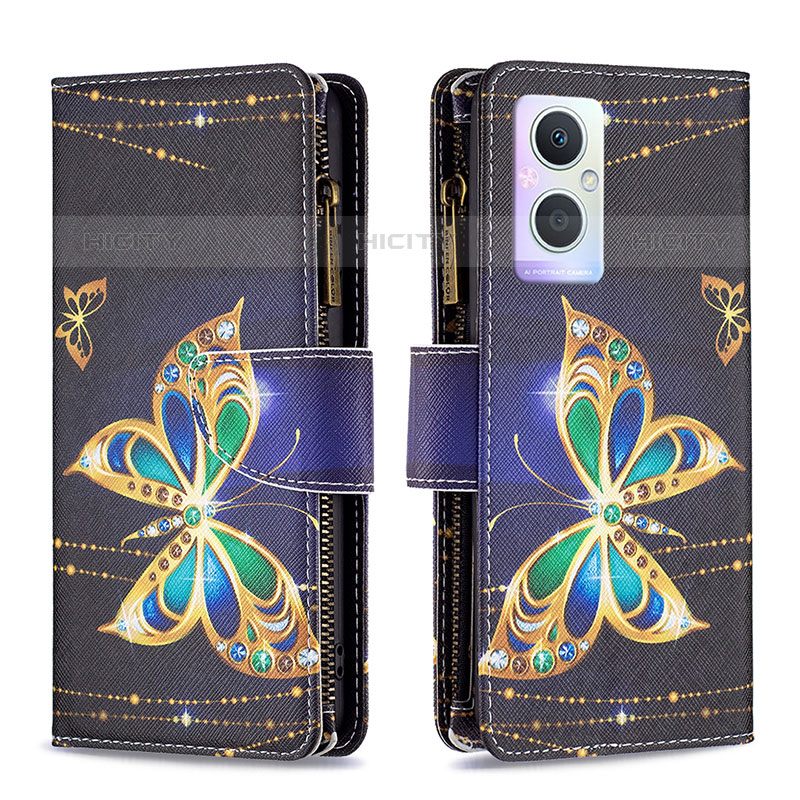 Custodia Portafoglio In Pelle Fantasia Modello Cover con Supporto B04F per Oppo F21 Pro 5G