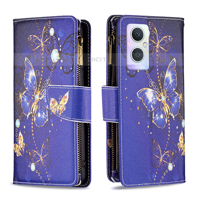 Custodia Portafoglio In Pelle Fantasia Modello Cover con Supporto B04F per Oppo F21 Pro 5G