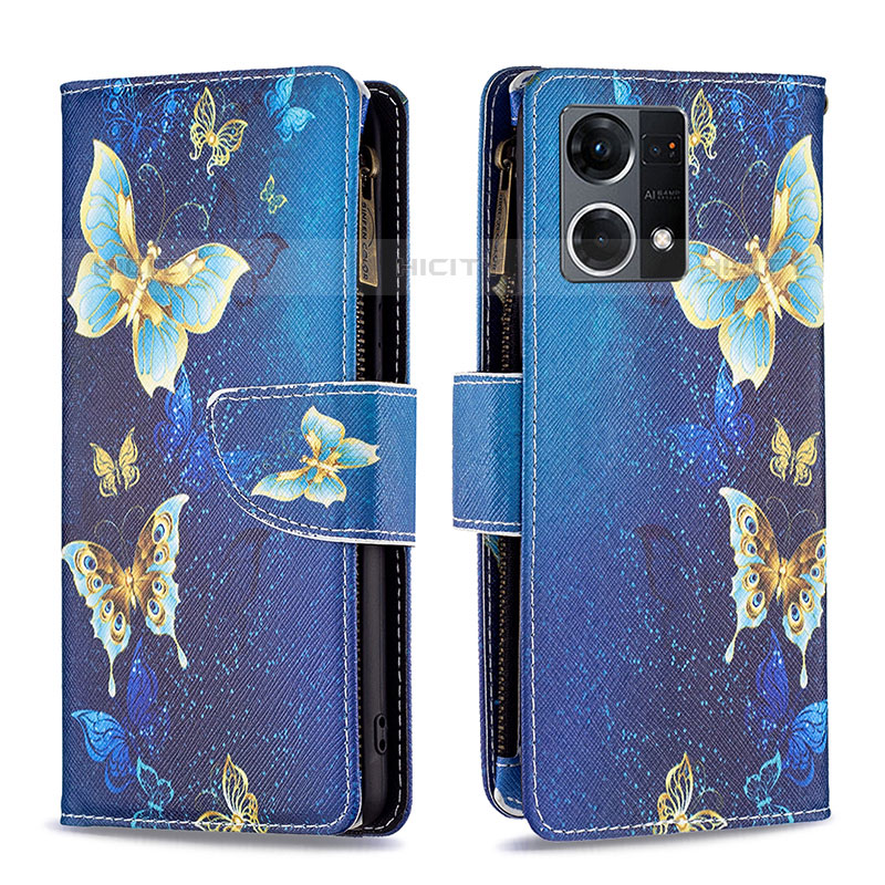 Custodia Portafoglio In Pelle Fantasia Modello Cover con Supporto B04F per Oppo F21s Pro 4G