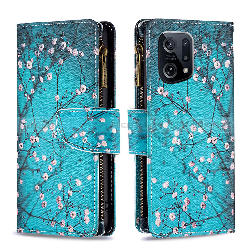 Custodia Portafoglio In Pelle Fantasia Modello Cover con Supporto B04F per Oppo Find X5 5G