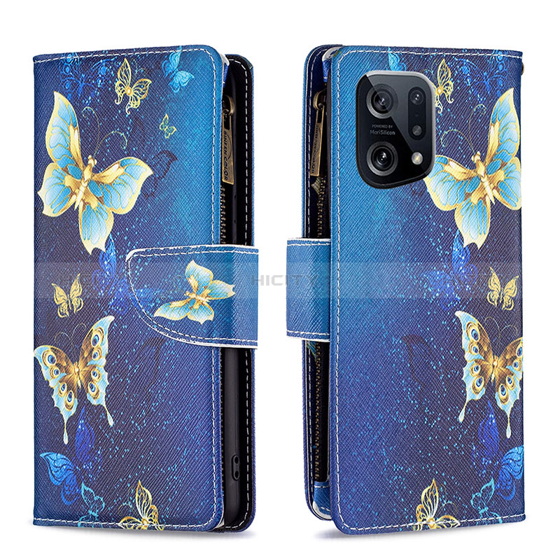 Custodia Portafoglio In Pelle Fantasia Modello Cover con Supporto B04F per Oppo Find X5 5G