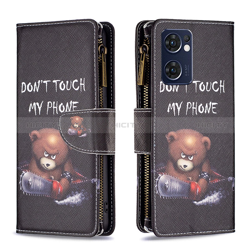 Custodia Portafoglio In Pelle Fantasia Modello Cover con Supporto B04F per Oppo Find X5 Lite 5G