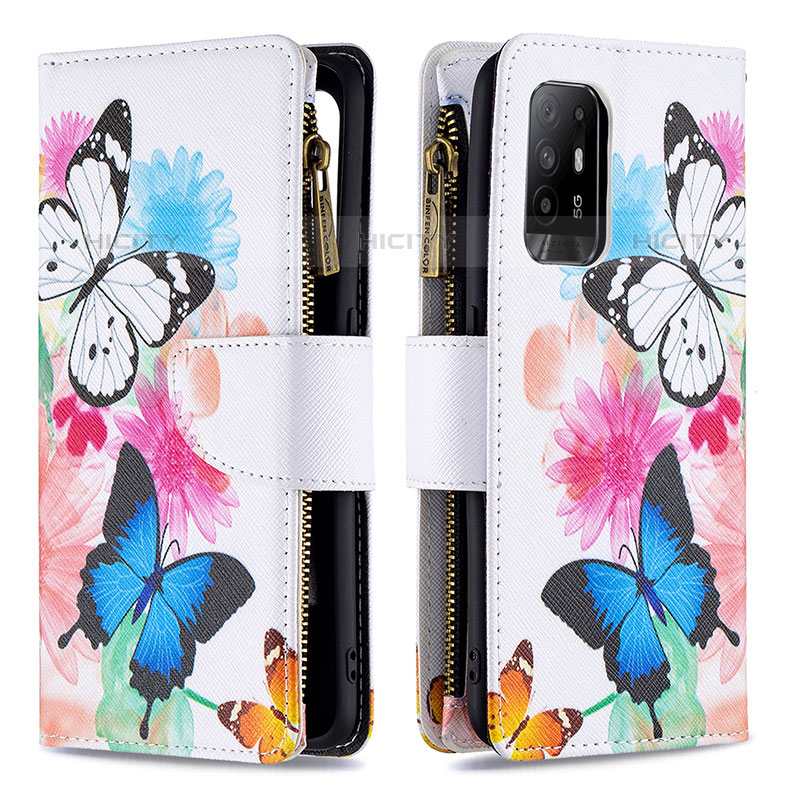 Custodia Portafoglio In Pelle Fantasia Modello Cover con Supporto B04F per Oppo Reno5 Z 5G