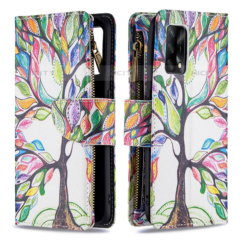 Custodia Portafoglio In Pelle Fantasia Modello Cover con Supporto B04F per Oppo Reno6 Lite