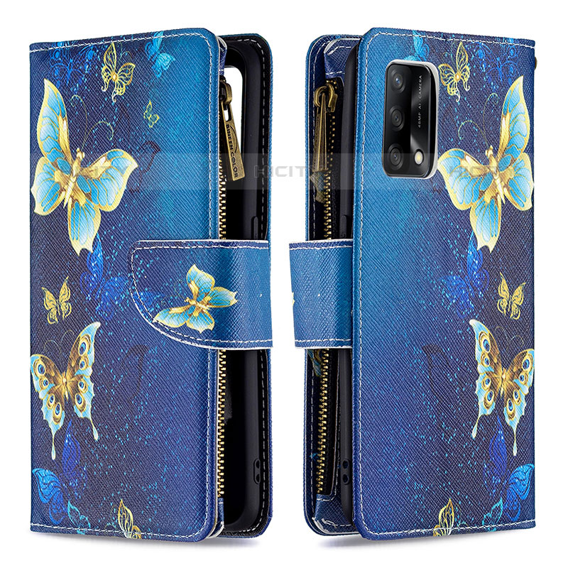 Custodia Portafoglio In Pelle Fantasia Modello Cover con Supporto B04F per Oppo Reno6 Lite