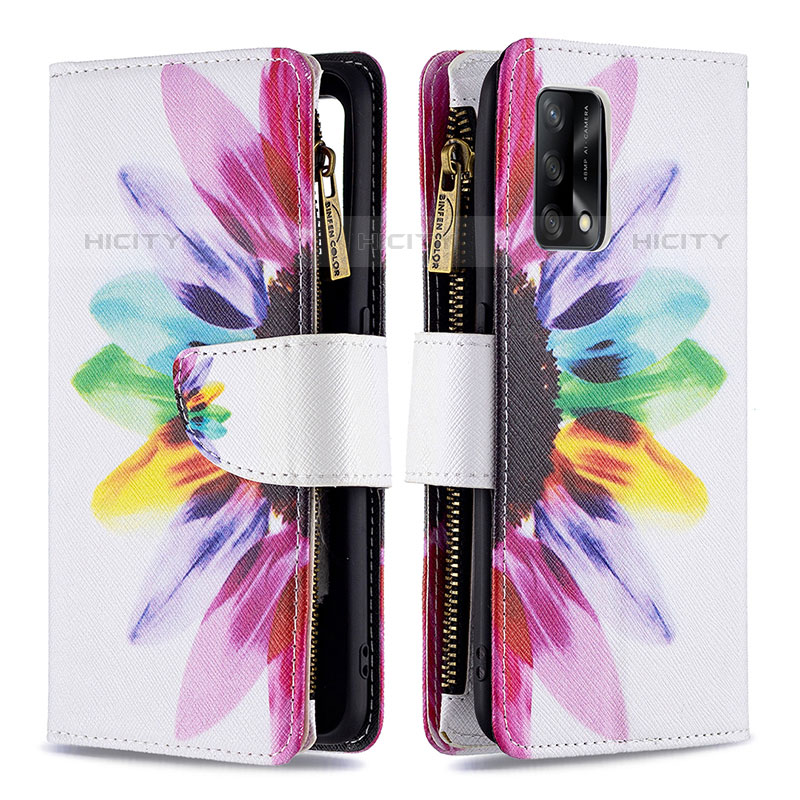 Custodia Portafoglio In Pelle Fantasia Modello Cover con Supporto B04F per Oppo Reno6 Lite