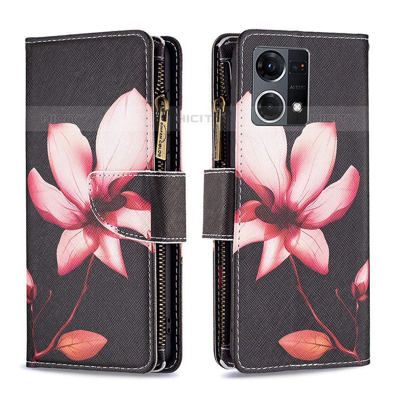 Custodia Portafoglio In Pelle Fantasia Modello Cover con Supporto B04F per Oppo Reno7 4G