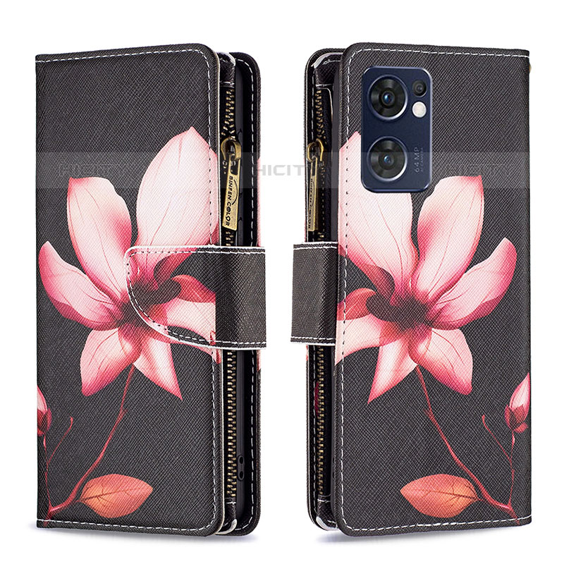 Custodia Portafoglio In Pelle Fantasia Modello Cover con Supporto B04F per Oppo Reno7 5G