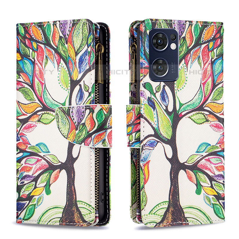 Custodia Portafoglio In Pelle Fantasia Modello Cover con Supporto B04F per Oppo Reno7 5G