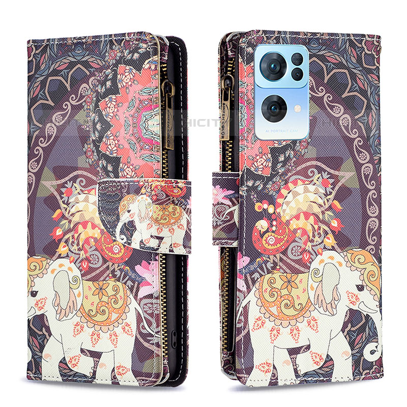 Custodia Portafoglio In Pelle Fantasia Modello Cover con Supporto B04F per Oppo Reno7 Pro 5G