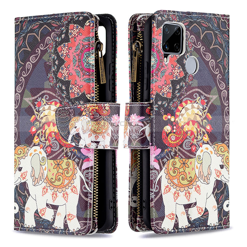 Custodia Portafoglio In Pelle Fantasia Modello Cover con Supporto B04F per Realme 7i RMX2193