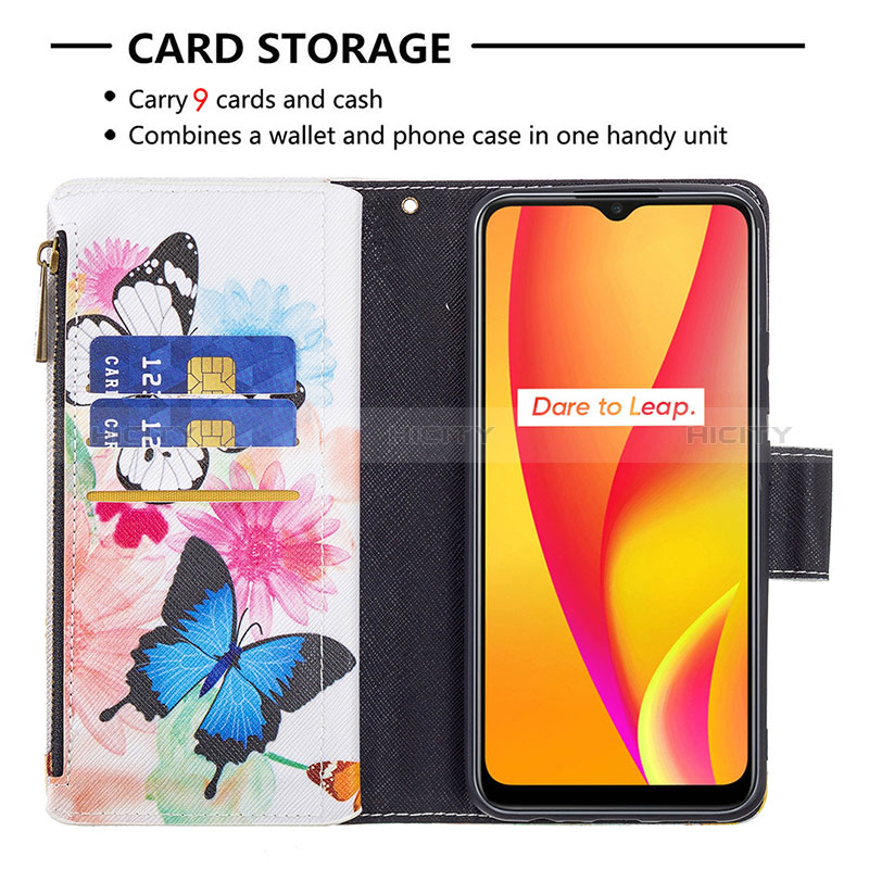 Custodia Portafoglio In Pelle Fantasia Modello Cover con Supporto B04F per Realme 7i RMX2193