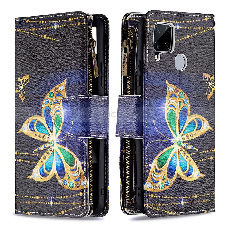 Custodia Portafoglio In Pelle Fantasia Modello Cover con Supporto B04F per Realme 7i RMX2193