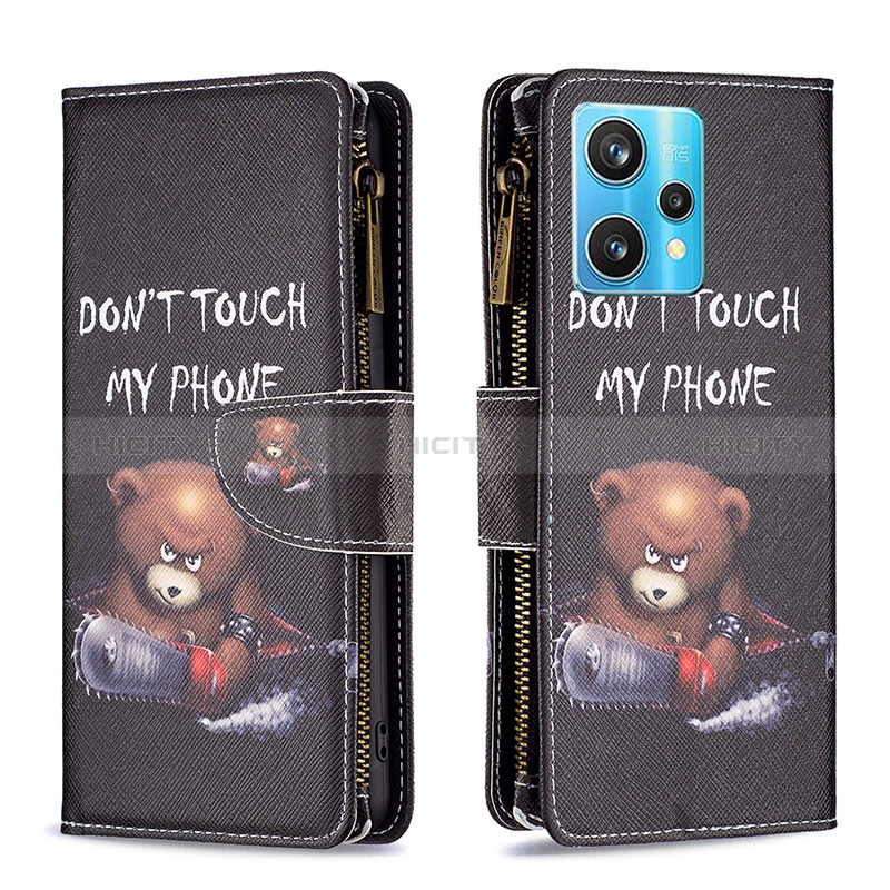 Custodia Portafoglio In Pelle Fantasia Modello Cover con Supporto B04F per Realme 9 4G