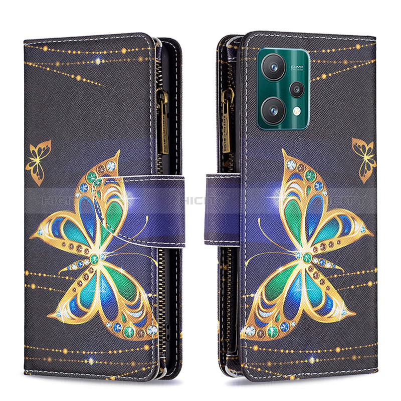 Custodia Portafoglio In Pelle Fantasia Modello Cover con Supporto B04F per Realme 9 Pro 5G