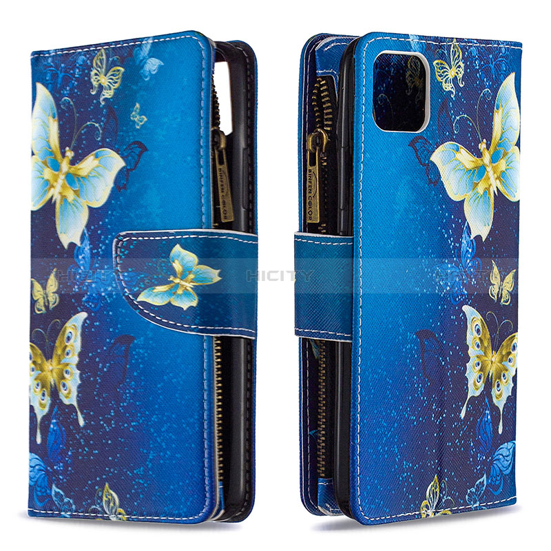 Custodia Portafoglio In Pelle Fantasia Modello Cover con Supporto B04F per Realme C11 (2021) Blu