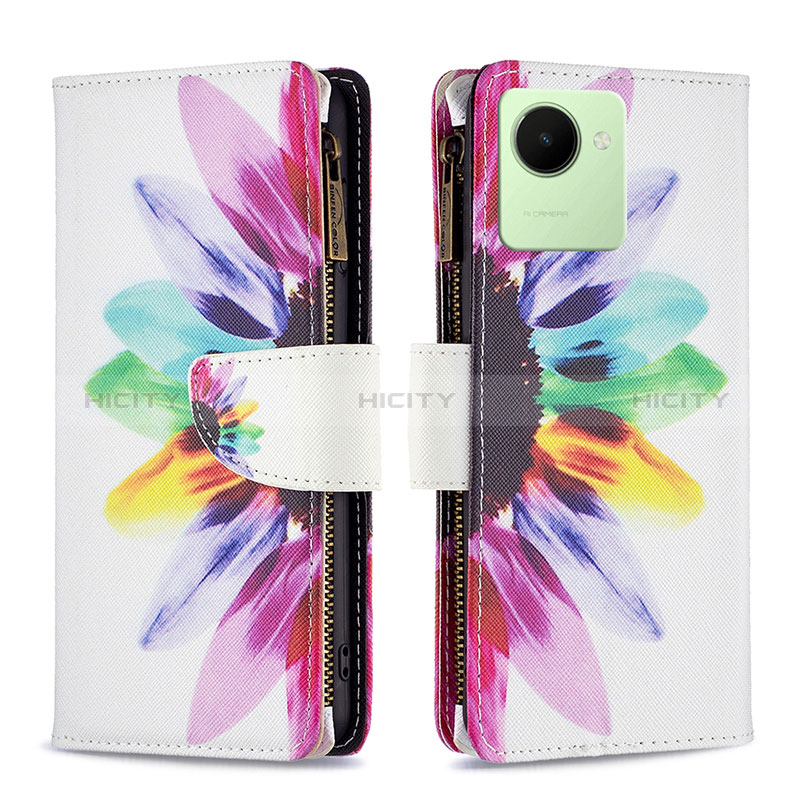 Custodia Portafoglio In Pelle Fantasia Modello Cover con Supporto B04F per Realme C30