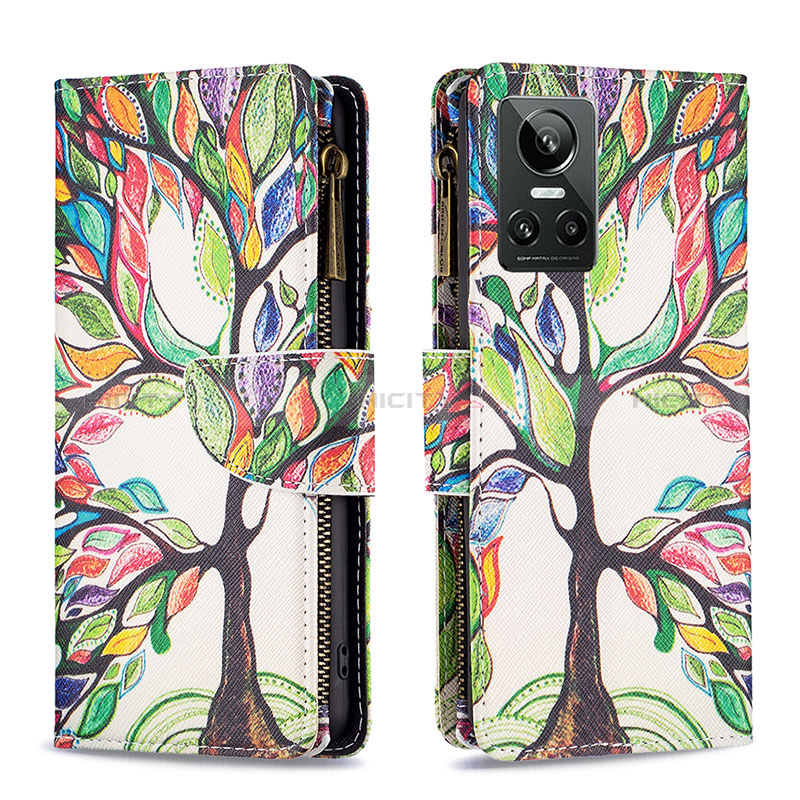 Custodia Portafoglio In Pelle Fantasia Modello Cover con Supporto B04F per Realme GT Neo3 5G