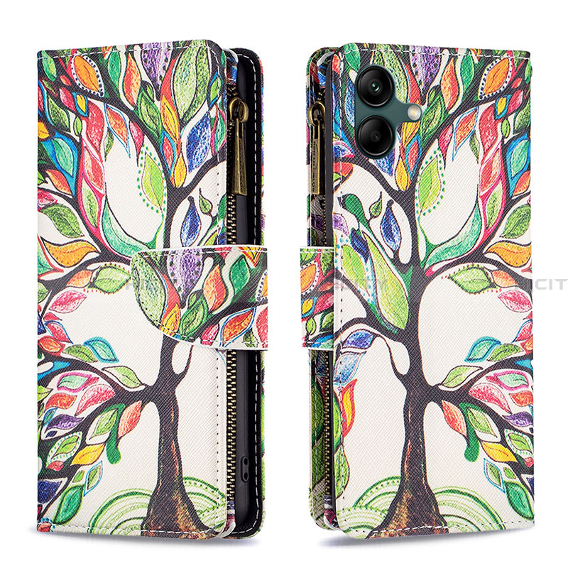 Custodia Portafoglio In Pelle Fantasia Modello Cover con Supporto B04F per Samsung Galaxy A05 Verde