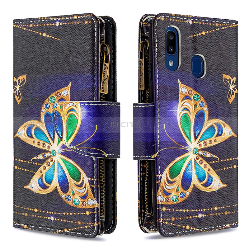 Custodia Portafoglio In Pelle Fantasia Modello Cover con Supporto B04F per Samsung Galaxy A20e