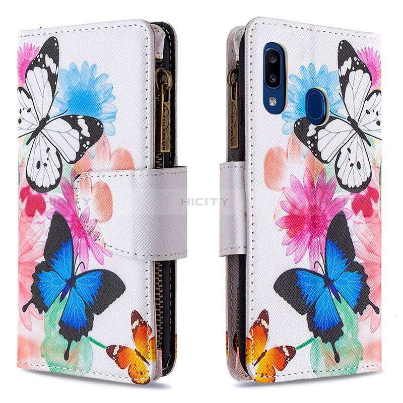 Custodia Portafoglio In Pelle Fantasia Modello Cover con Supporto B04F per Samsung Galaxy A20e