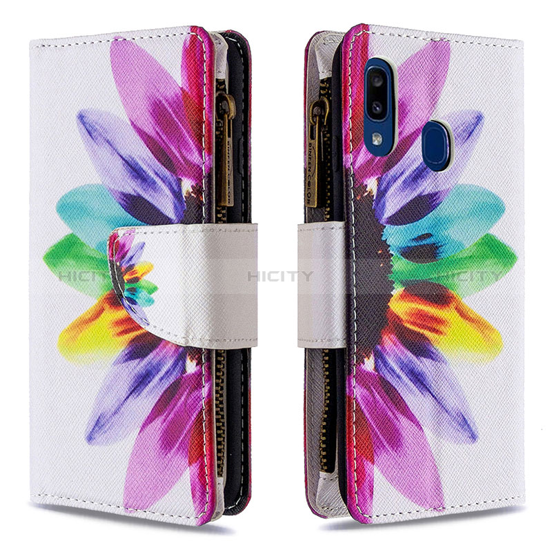 Custodia Portafoglio In Pelle Fantasia Modello Cover con Supporto B04F per Samsung Galaxy A20e