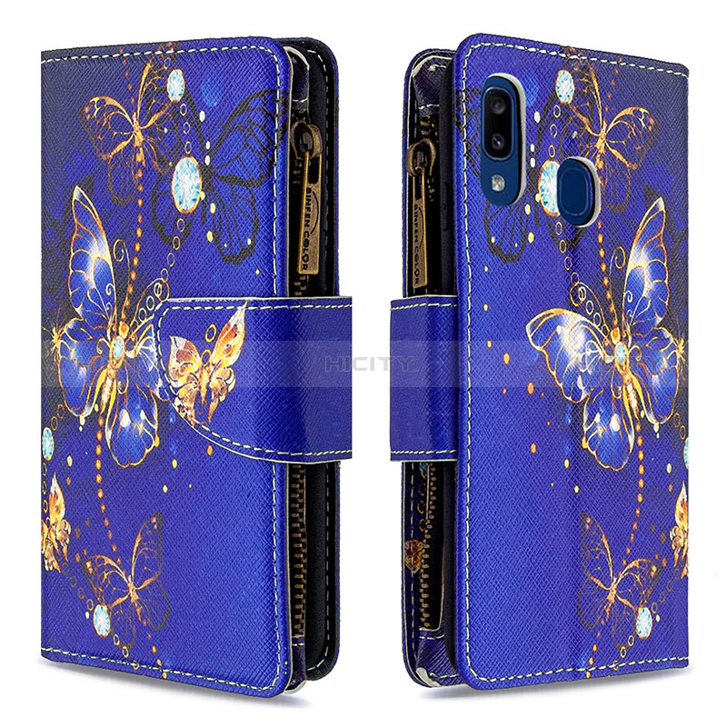 Custodia Portafoglio In Pelle Fantasia Modello Cover con Supporto B04F per Samsung Galaxy A20e