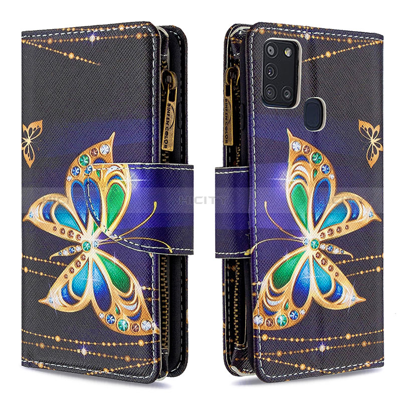 Custodia Portafoglio In Pelle Fantasia Modello Cover con Supporto B04F per Samsung Galaxy A21s