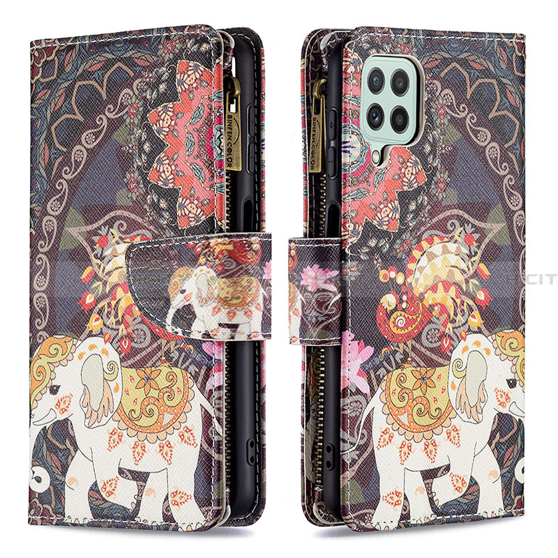 Custodia Portafoglio In Pelle Fantasia Modello Cover con Supporto B04F per Samsung Galaxy A22 4G