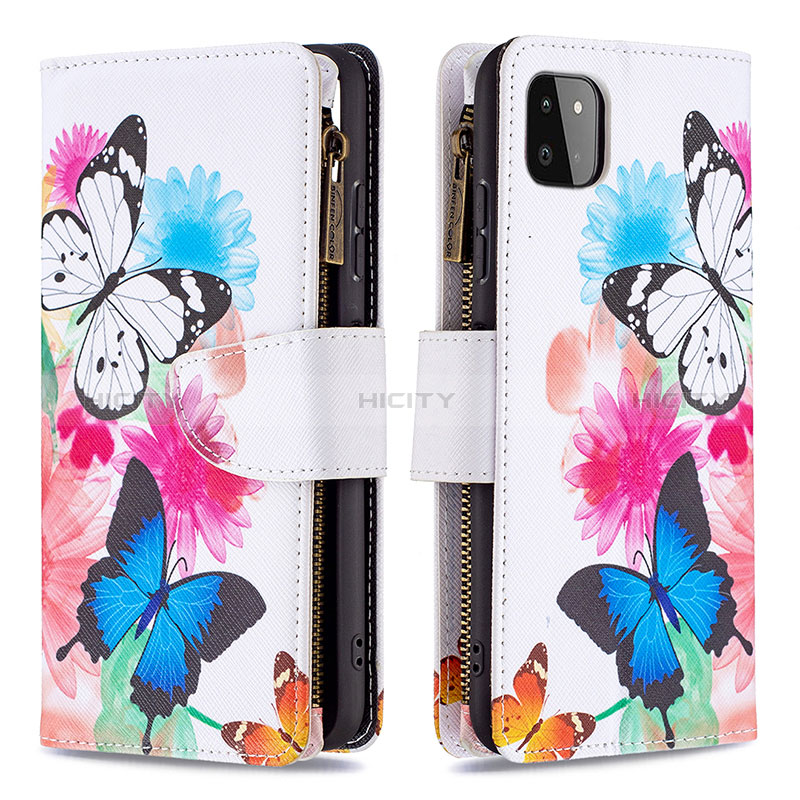 Custodia Portafoglio In Pelle Fantasia Modello Cover con Supporto B04F per Samsung Galaxy A22s 5G