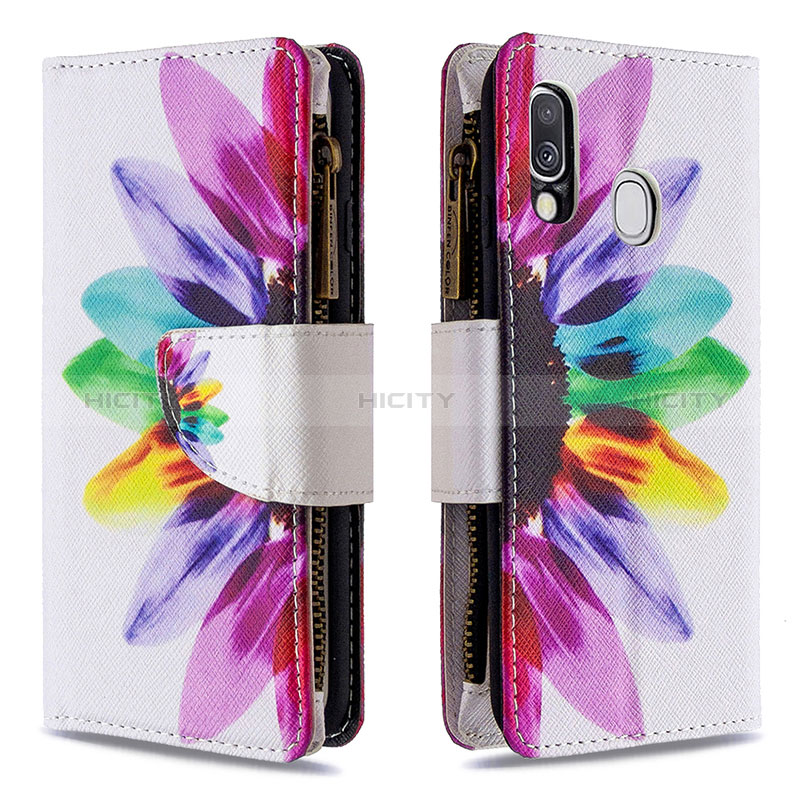 Custodia Portafoglio In Pelle Fantasia Modello Cover con Supporto B04F per Samsung Galaxy A40