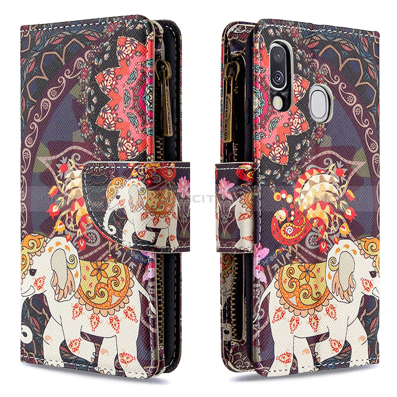 Custodia Portafoglio In Pelle Fantasia Modello Cover con Supporto B04F per Samsung Galaxy A40