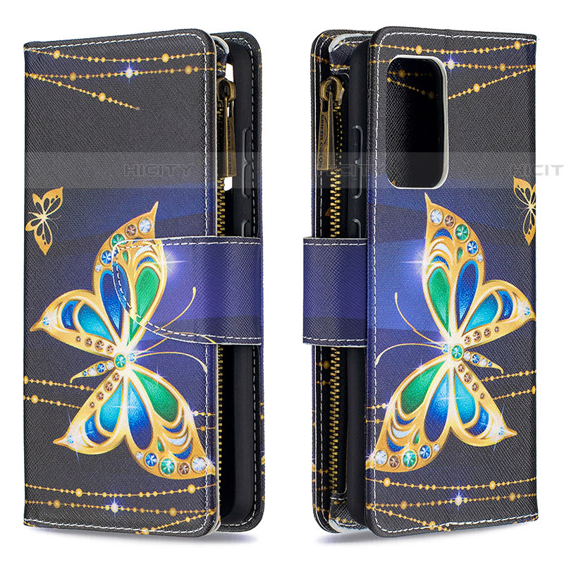 Custodia Portafoglio In Pelle Fantasia Modello Cover con Supporto B04F per Samsung Galaxy A52 4G Nero