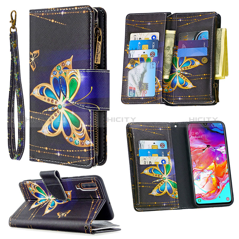 Custodia Portafoglio In Pelle Fantasia Modello Cover con Supporto B04F per Samsung Galaxy A70