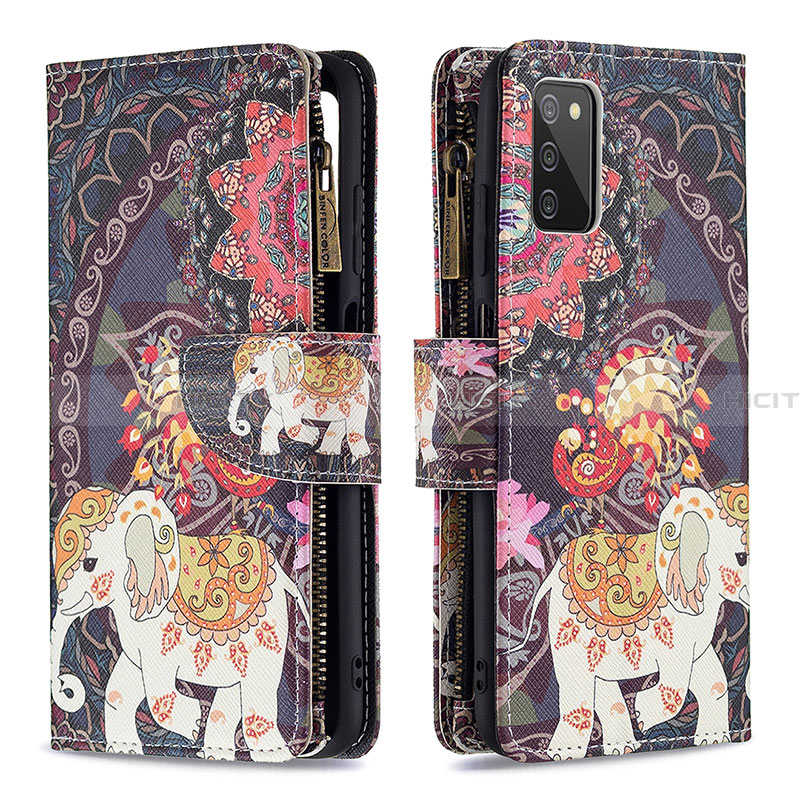 Custodia Portafoglio In Pelle Fantasia Modello Cover con Supporto B04F per Samsung Galaxy F02S SM-E025F