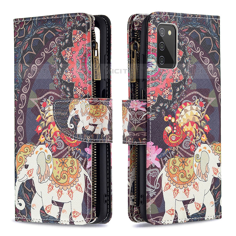 Custodia Portafoglio In Pelle Fantasia Modello Cover con Supporto B04F per Samsung Galaxy M02s