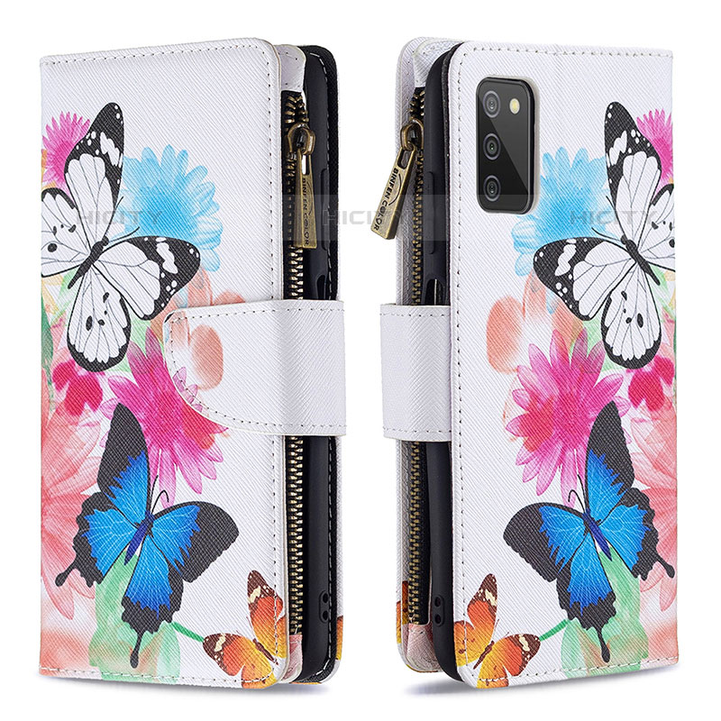 Custodia Portafoglio In Pelle Fantasia Modello Cover con Supporto B04F per Samsung Galaxy M02s