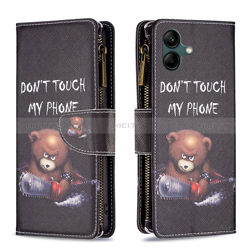 Custodia Portafoglio In Pelle Fantasia Modello Cover con Supporto B04F per Samsung Galaxy M04