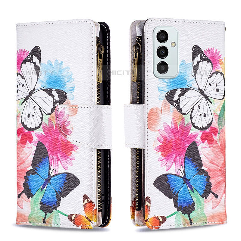 Custodia Portafoglio In Pelle Fantasia Modello Cover con Supporto B04F per Samsung Galaxy M23 5G Colorato