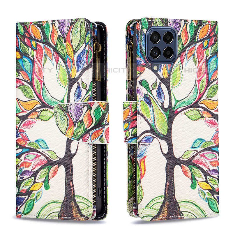 Custodia Portafoglio In Pelle Fantasia Modello Cover con Supporto B04F per Samsung Galaxy M53 5G