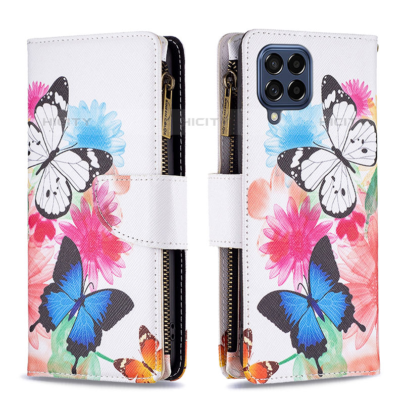 Custodia Portafoglio In Pelle Fantasia Modello Cover con Supporto B04F per Samsung Galaxy M53 5G Colorato