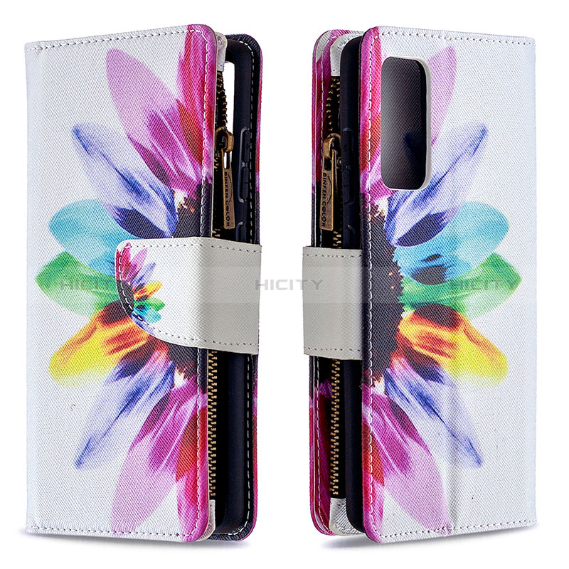 Custodia Portafoglio In Pelle Fantasia Modello Cover con Supporto B04F per Samsung Galaxy S20 FE 5G Multicolore