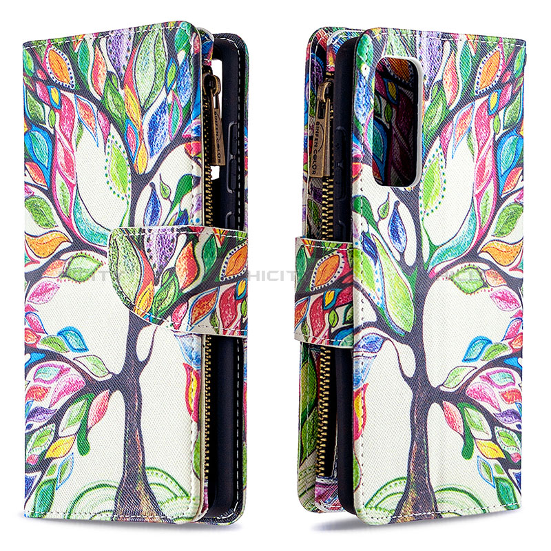 Custodia Portafoglio In Pelle Fantasia Modello Cover con Supporto B04F per Samsung Galaxy S20 FE 5G Verde