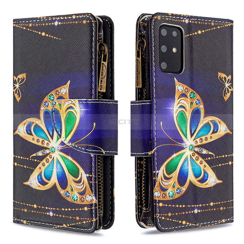 Custodia Portafoglio In Pelle Fantasia Modello Cover con Supporto B04F per Samsung Galaxy S20 Plus Nero