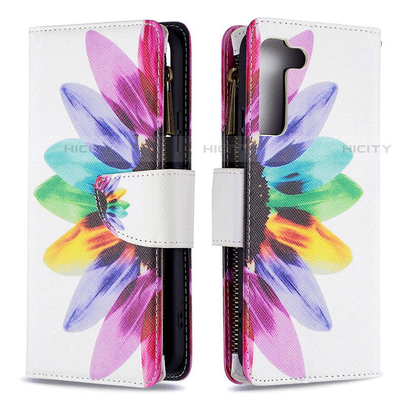 Custodia Portafoglio In Pelle Fantasia Modello Cover con Supporto B04F per Samsung Galaxy S21 5G