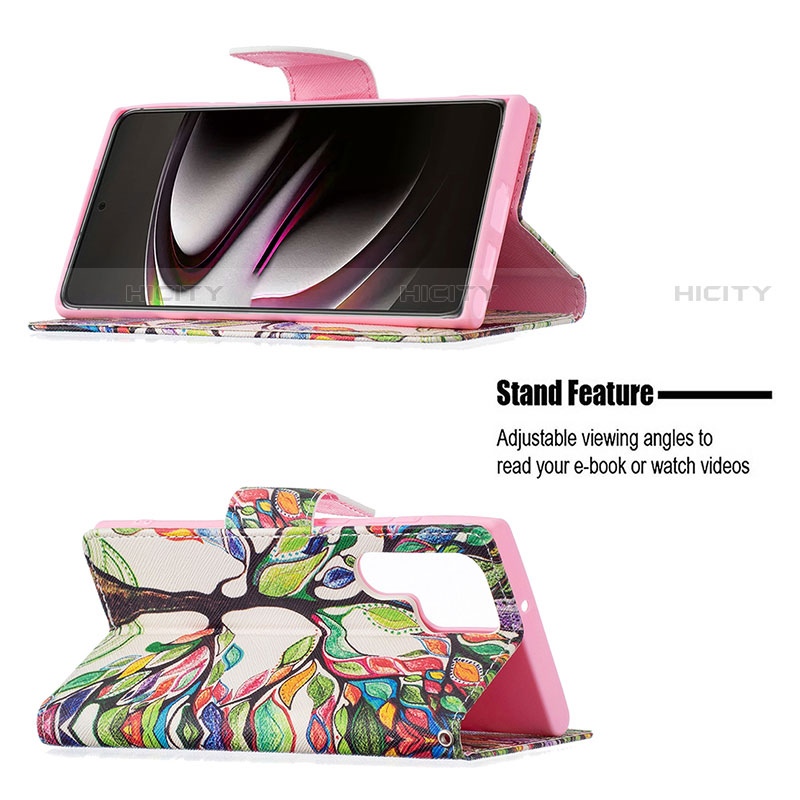 Custodia Portafoglio In Pelle Fantasia Modello Cover con Supporto B04F per Samsung Galaxy S23 Ultra 5G