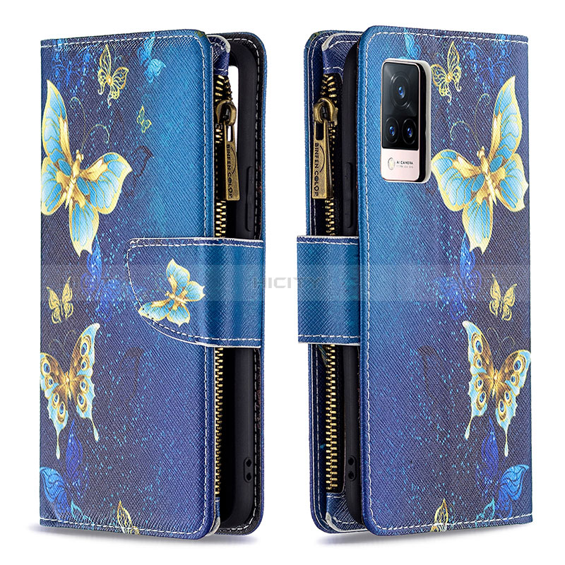 Custodia Portafoglio In Pelle Fantasia Modello Cover con Supporto B04F per Vivo V21 5G