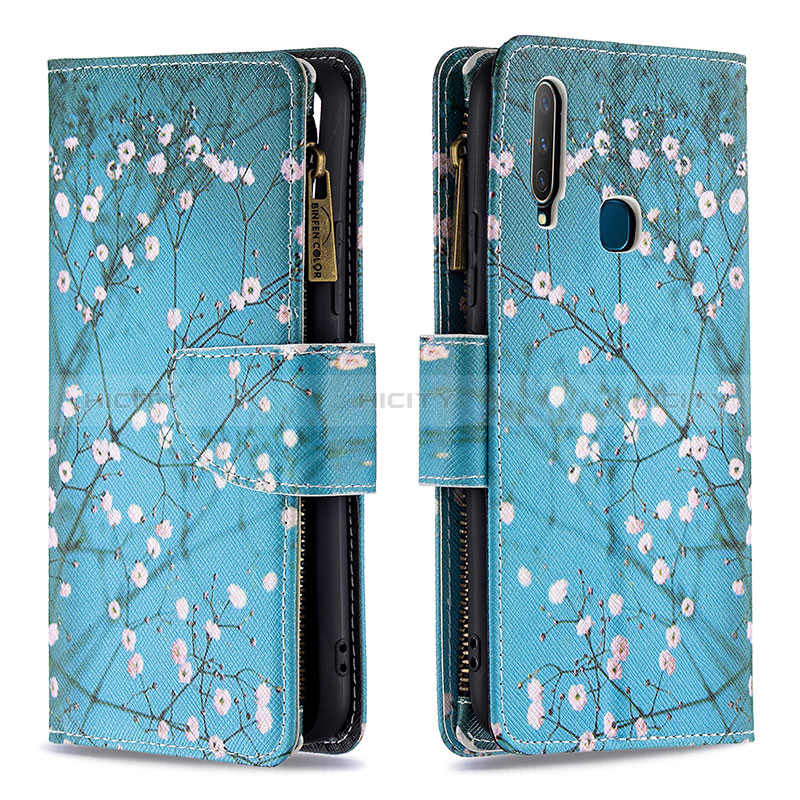 Custodia Portafoglio In Pelle Fantasia Modello Cover con Supporto B04F per Vivo Y3s