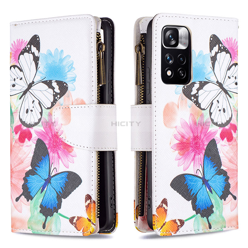 Custodia Portafoglio In Pelle Fantasia Modello Cover con Supporto B04F per Xiaomi Mi 11i 5G (2022) Colorato