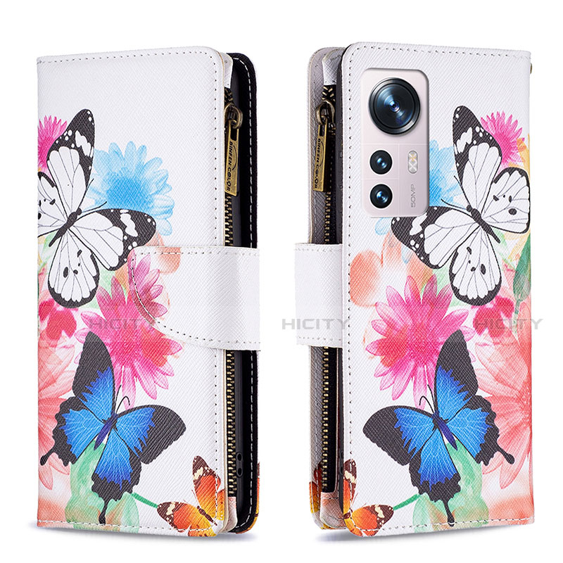 Custodia Portafoglio In Pelle Fantasia Modello Cover con Supporto B04F per Xiaomi Mi 12 5G Colorato